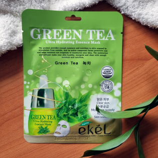 Тканевая маска с зеленым чаем Ekel Green Tea Ultra Hydrating Essence Mask 25 ml
