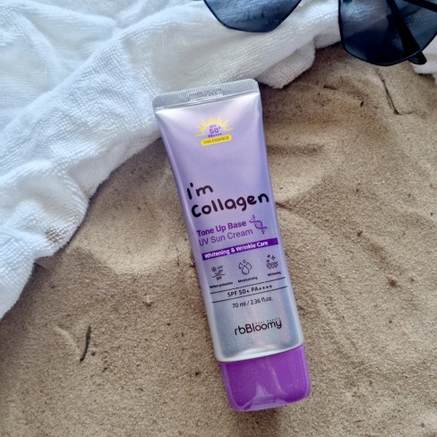 Солнцезащитный тонирующий крем с экстрактом коллагена Real Beauty Bloomy Sun Cream I'm Collagen UV Tone Up Base SPF50+/PA++++ 70 мл